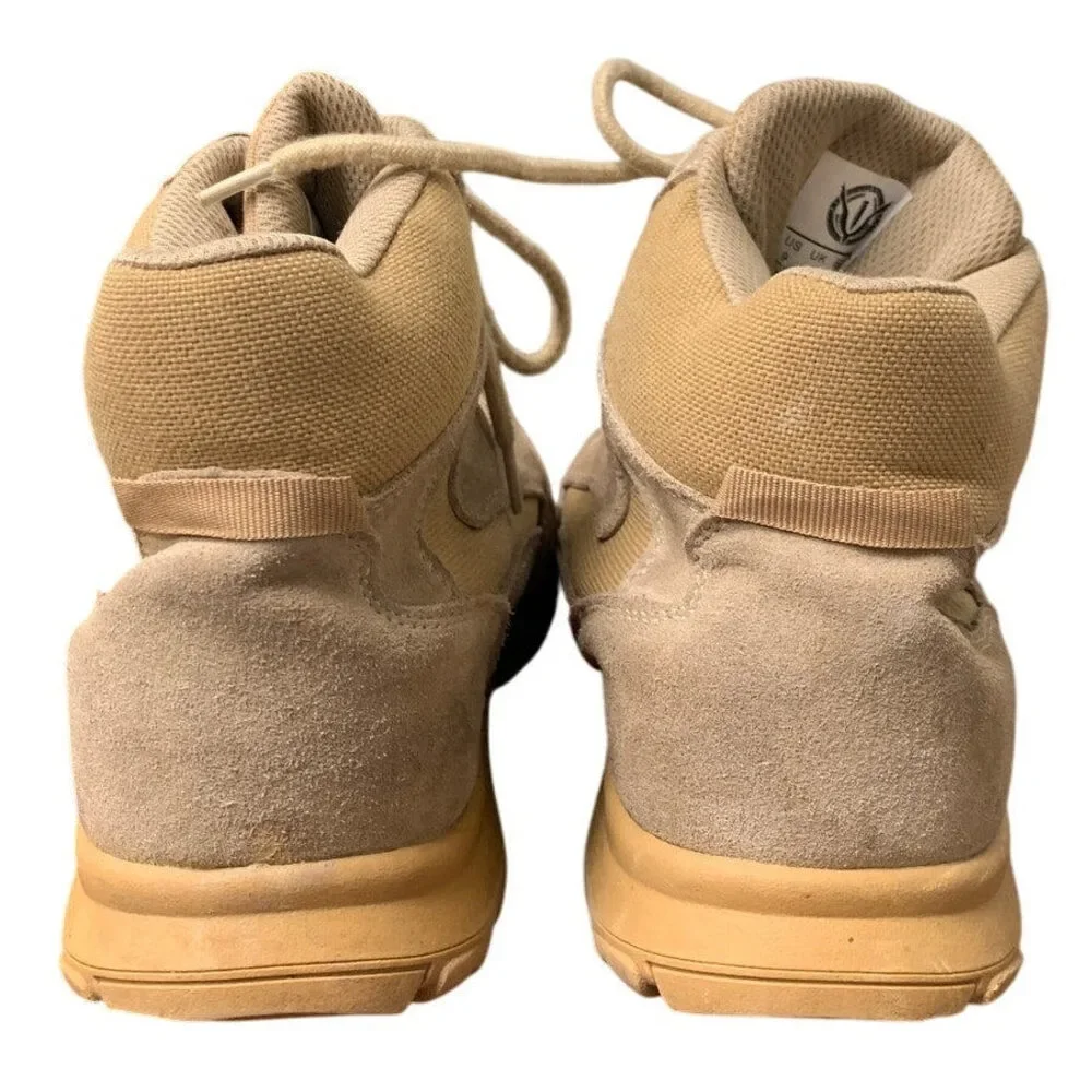 Ludey Mens Size 9 Tan Faux Suede Lightweight Military Tactical Combat Army Boots